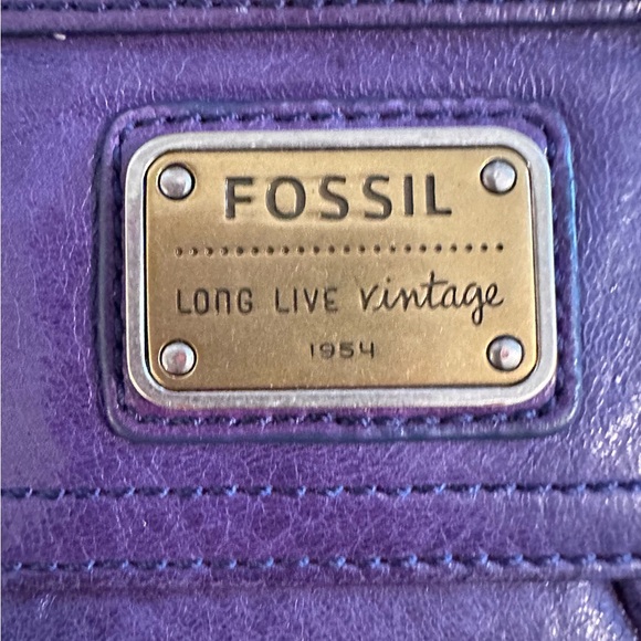 Sold Long Live Vintage Fossil Wallet Blue Lambskin - Picture 2 of 9